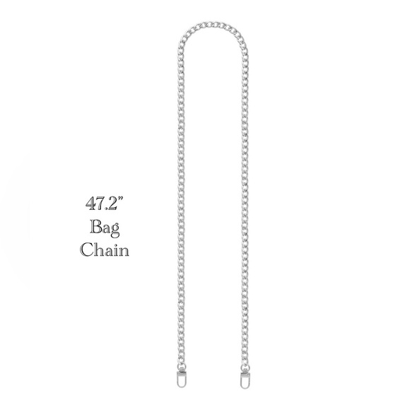 47.2” Bag Chain Silver crossbody chain- replacement Strap/handle -necklace- NWOT - Picture 1 of 3